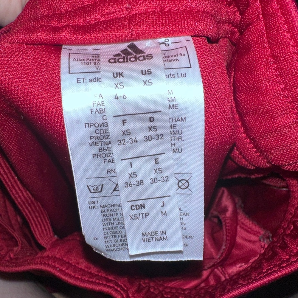 adidas Kids Burgundy Joggers with White Logo Tape - Picture 2 of 3